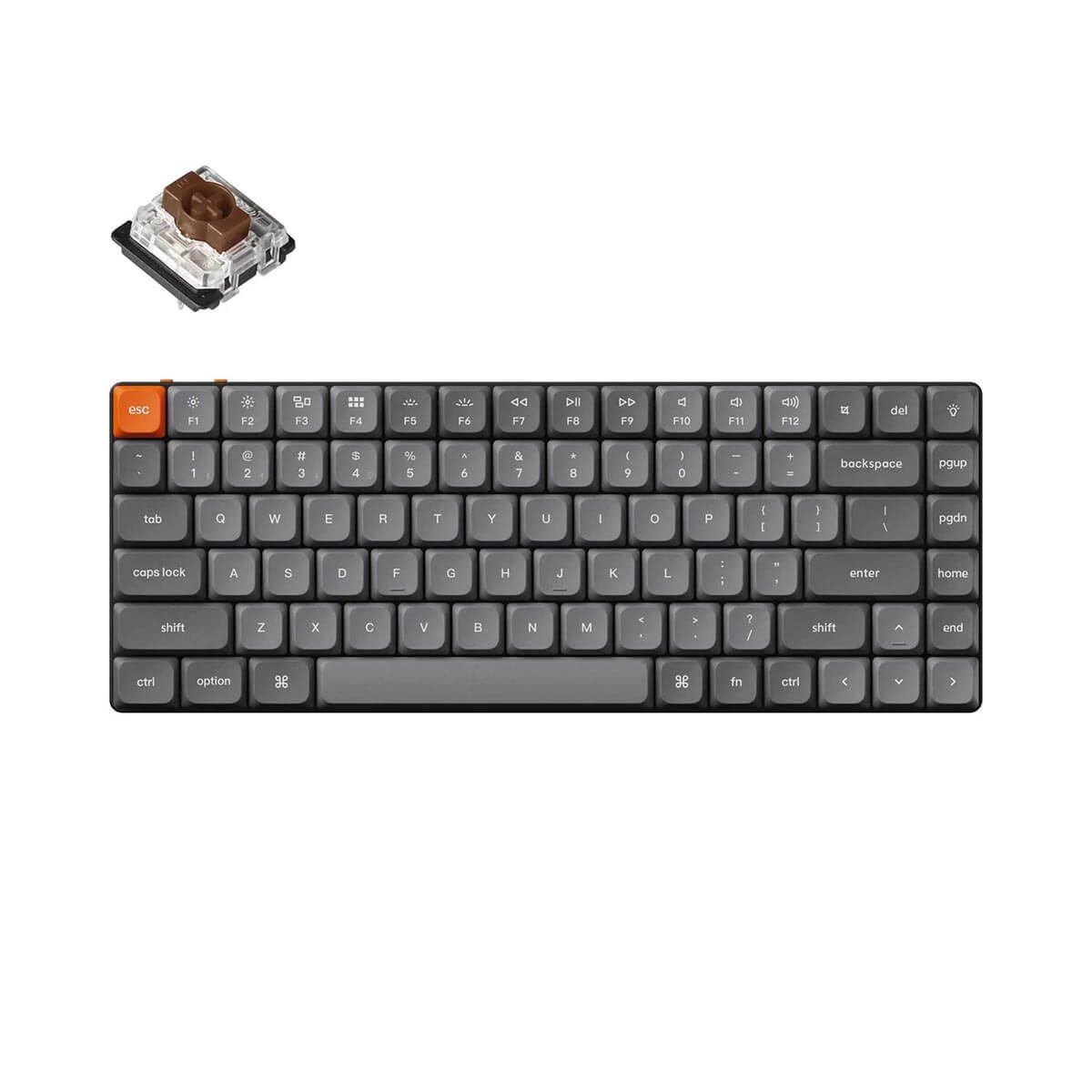 Keychron K3 MAX niskoprofilowa klawiatura mechaniczna z podświetleniem białym Gateron Brown Switch - Czarna (Black)