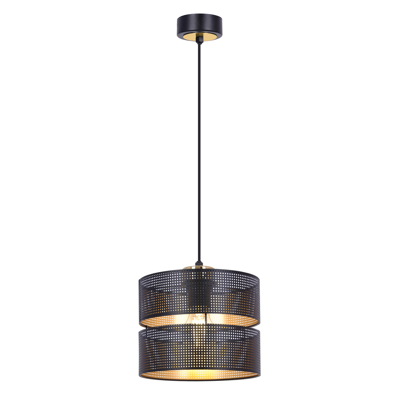 Czarno-złota lampa wisząca do nowoczesnego salonu K-5500 z serii MALAVI