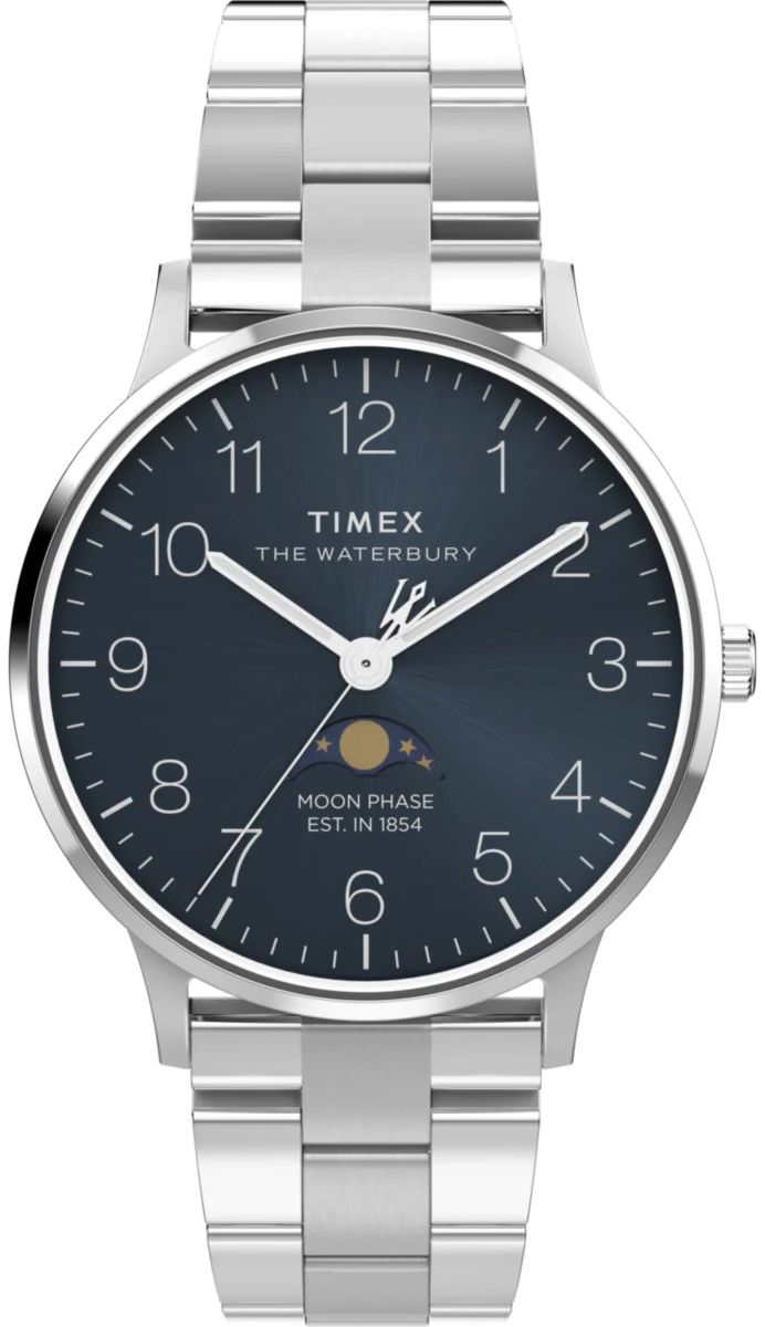 Zegarek Timex TW2W75700 Waterbury Classic Moon Phase 40mm Stainless Steel Bracelet
