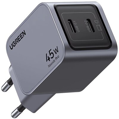 Ładowarka sieciowa Ugreen Nexode Pro 45W, 2x USB-C (szara)