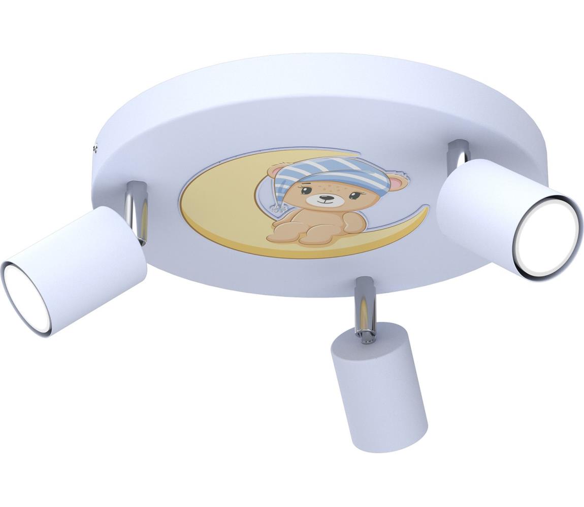 Oświetlenie punktowe dziecięce FUN 3xGU10/8W/230V niebieski/miś