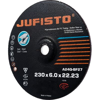 Tarcza do szlifowania 230 x 6 x 22,2 mm, stal Jufisto