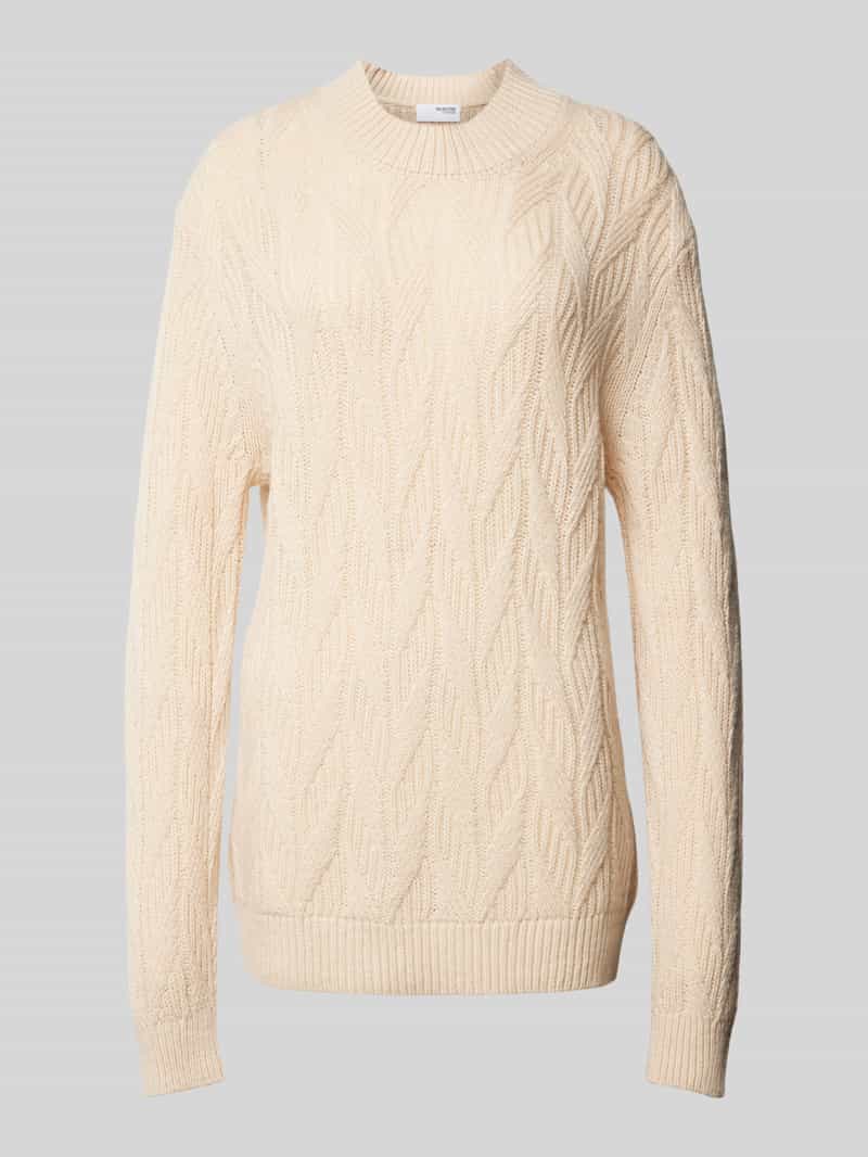 Sweter z dzianiny o kroju oversized z prążkowanymi wykończeniami model ‘CARIS’