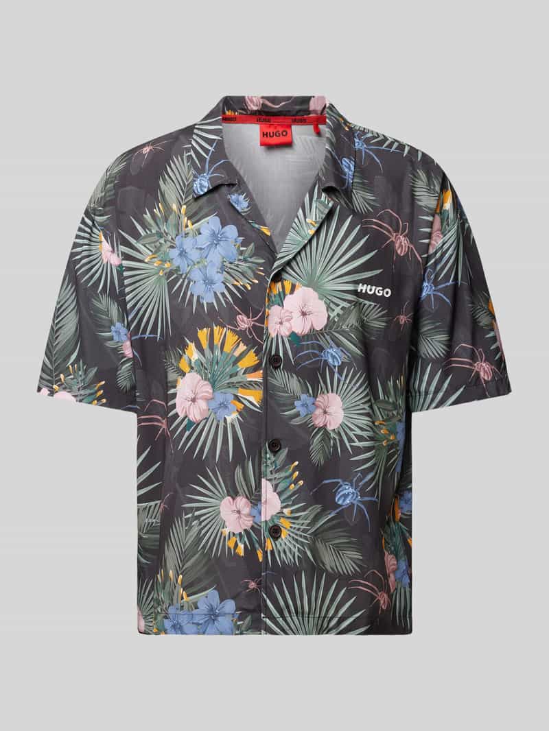 Koszula casualowa o kroju relaxed fit z wiskozy model ‘BEACH’