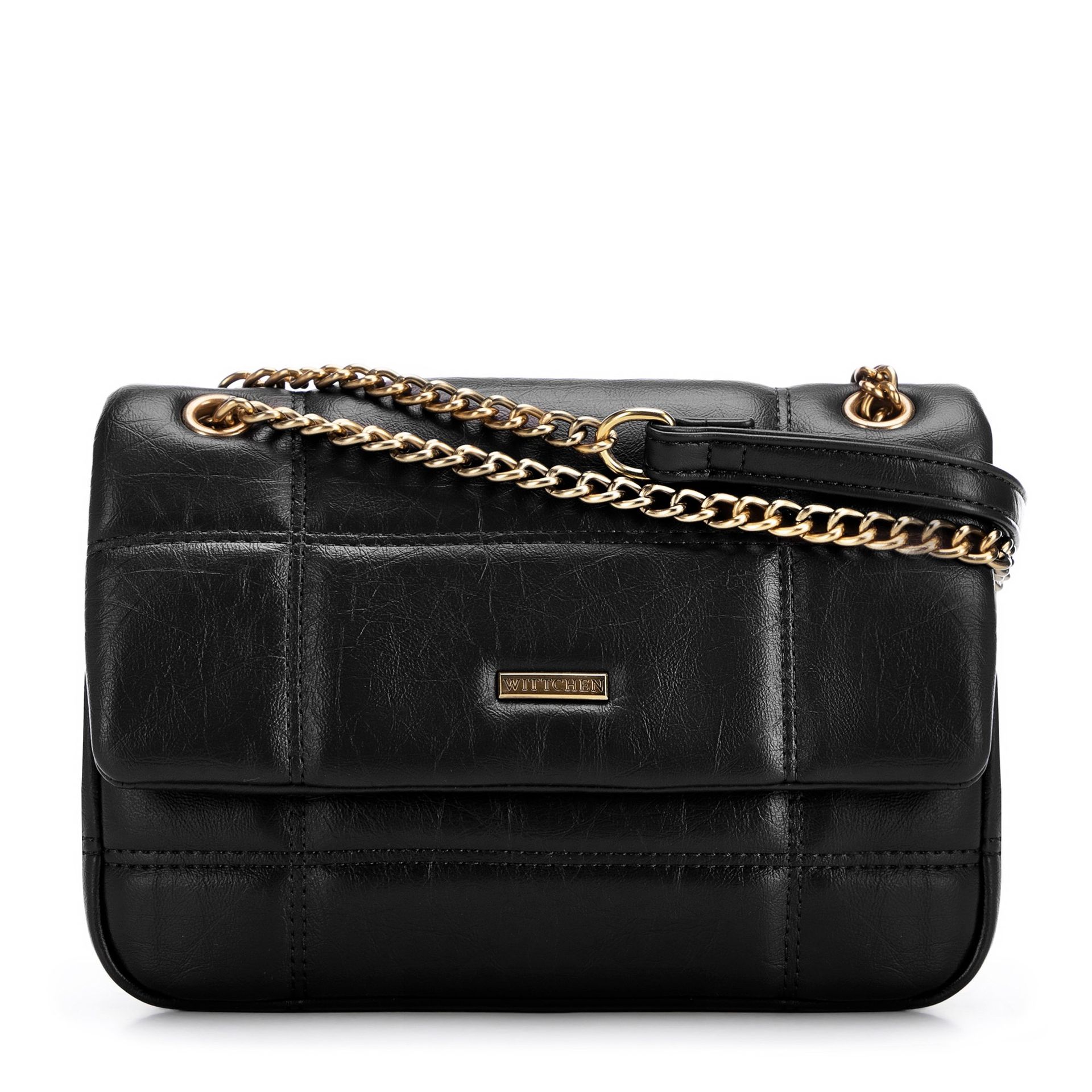 Torebka crossbody z ekoskóry dwukomorowa czarna