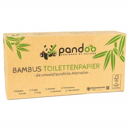 Bambusowy papier toaletowy 8 rolek 3 warstwy - Pandoo
