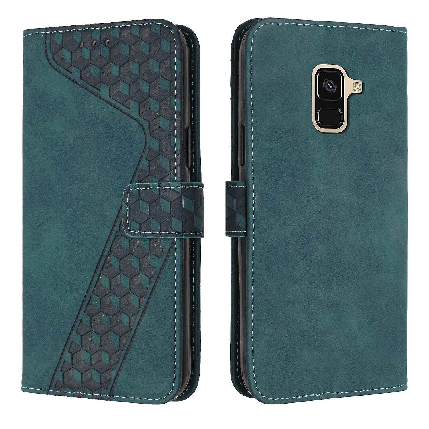Samsung Galaxy A6 2018 Etui, PU Leather Flip Cover Magnetyczne zapięcie Design Portfel Gniazda na karty Stand Case Zielony