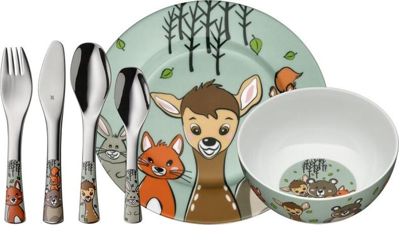 Sztućce i naczynia dziecięce Forest Friends​ 6 el.