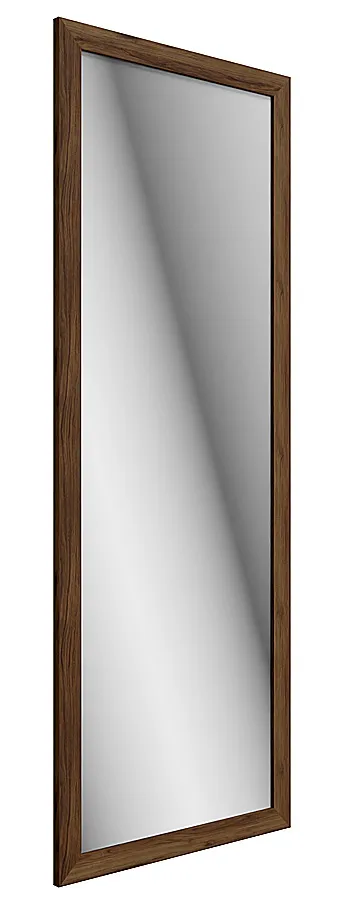 Prostokątne wiszące lustro w orzechowej ramie K6-D63