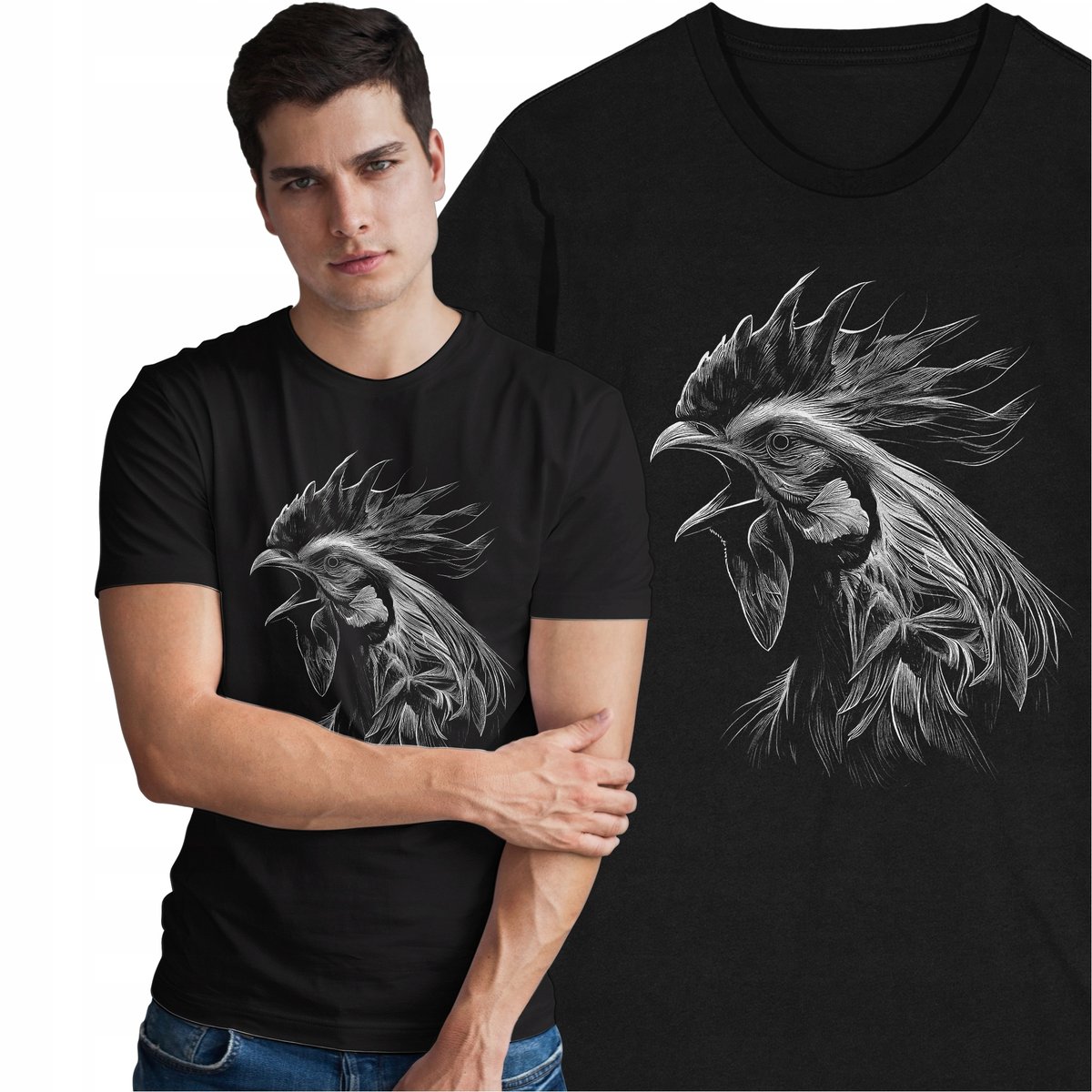 Koszulka z Kogutem Kogut Zwierzęta Hodowlane Farma Rolnik