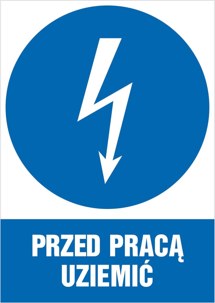 Naklejka Przed pracą uziemić 30x42cm