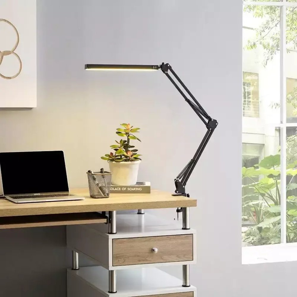 LAMPKA BIURKOWA LED KREŚLARSKA, SZKOLNA 12W + ADAPTER USB 5V2A