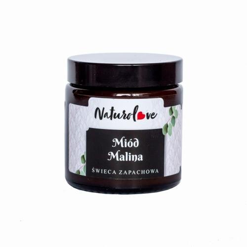 Świeca Sojowa Miód Malina 120ml NATUROLOVE