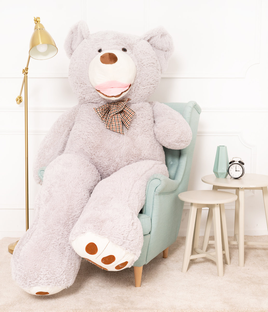 DUŻY WIELKI MIŚ PLUSZOWY PLUSZAK PRZYTULANKA 250CM AMIGO SZARY