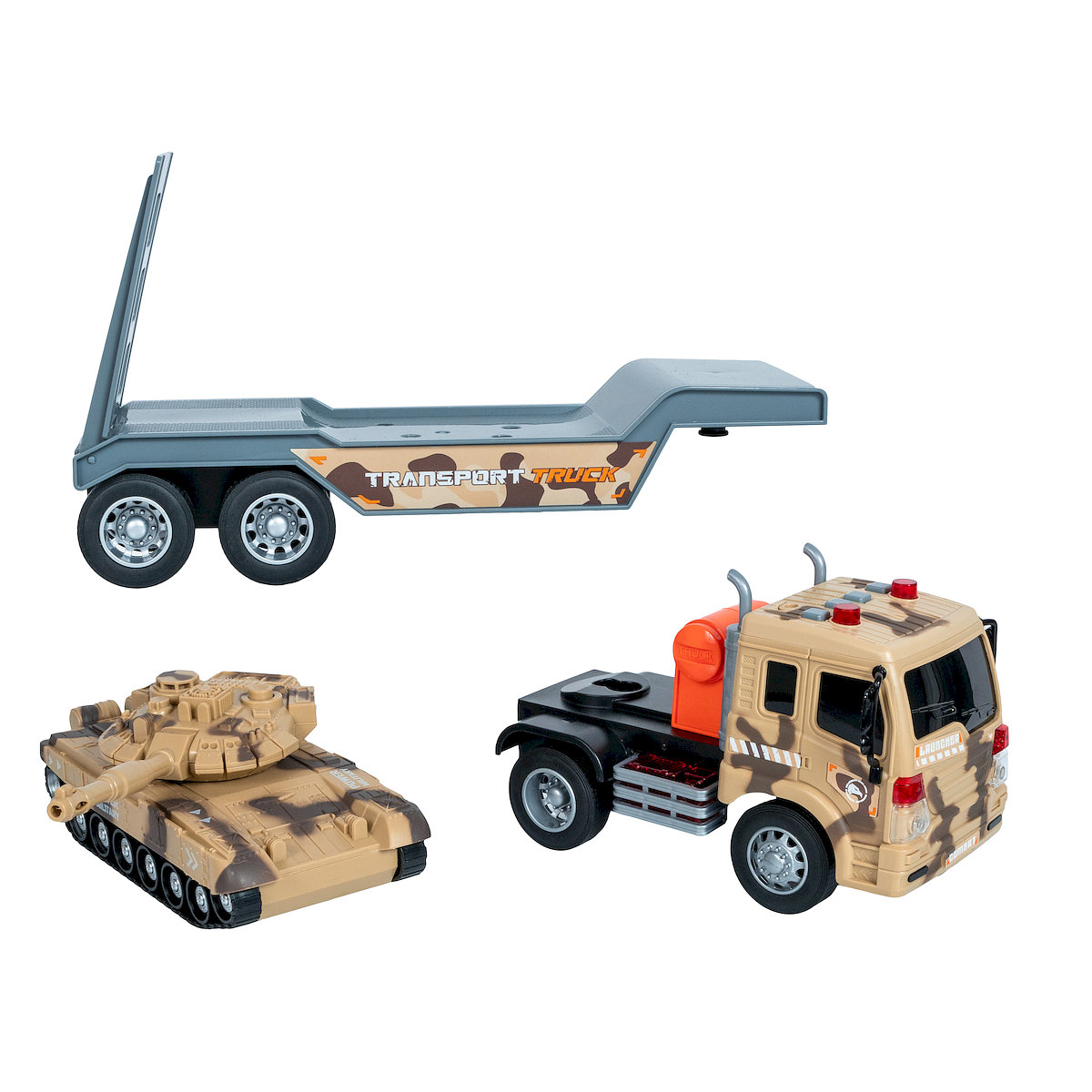 Czołg Ciężarówka Z Lawetą Wojsko Militaria Pojazd Auto Światło Dźwięk