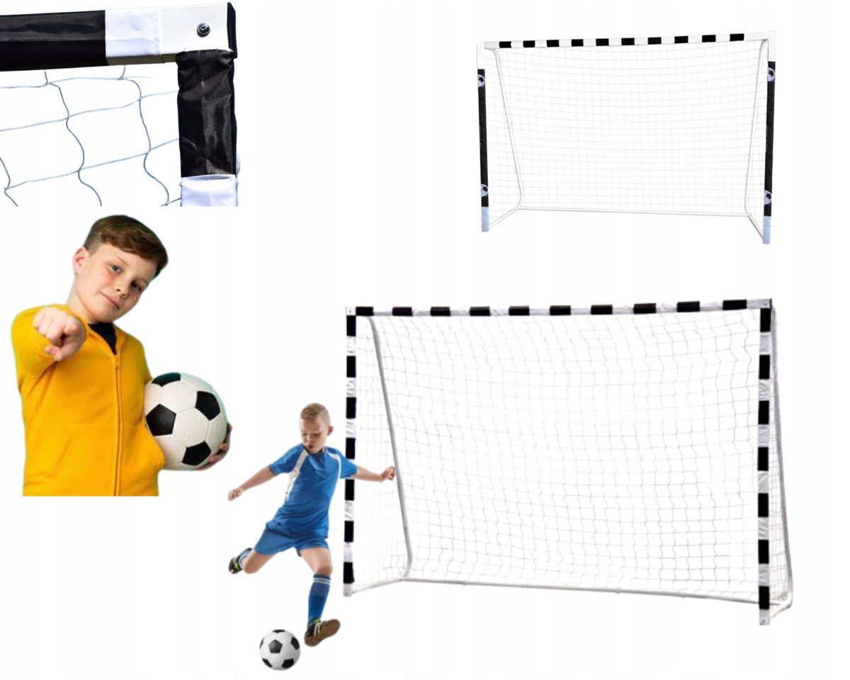 BRAMKA PIŁKARSKA PRZENOŚNA TRENINGOWA STABILNA DLA DZIECI 300x200x90 SIATKA