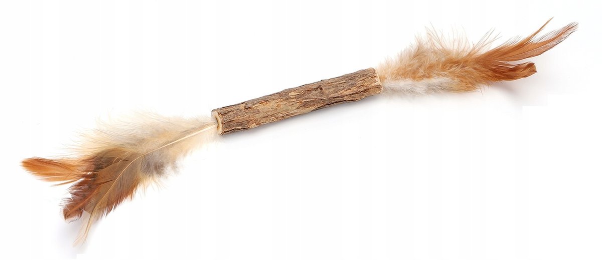 Matatabi Patyczek z piórkami Zabawka dla kota do gryzienia Gryzak 22 cm
