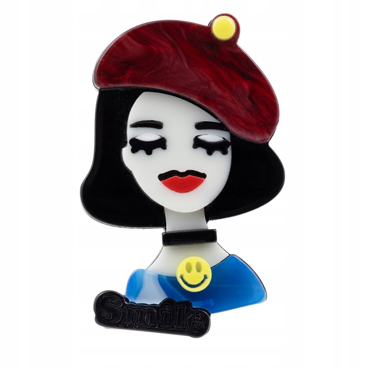 PINETS Broszka Dama w berecie Paryżanka