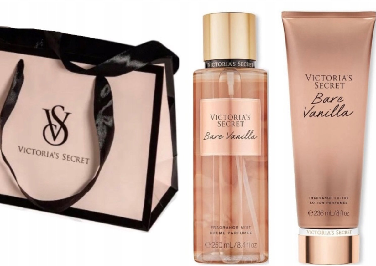 Victoria's Secret Bare Vanilla, Zestaw kosmetyków do ciała, 2 szt. + kosmetyczka