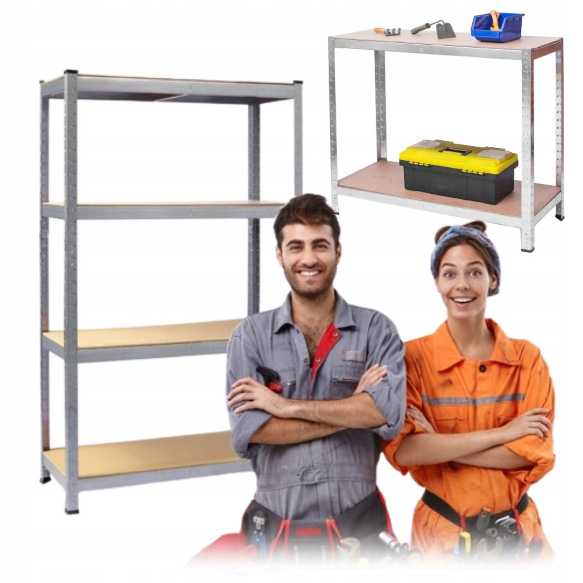 REGAŁ MAGAZYNOWY METALOWY PLONOS 180X90X40 CM 150 KG NA PÓŁKĘ GARAŻOWY DOM