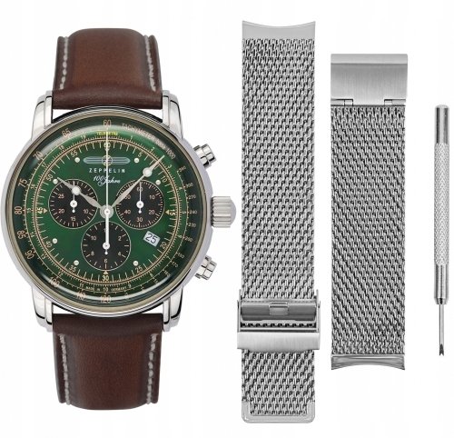 Zestaw męski ZEPPELIN 7686-4_SET zielony klasyczny limitowana edycja