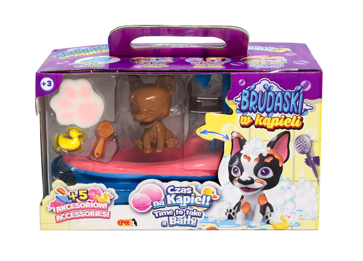 Brudaski w kąpieli -  zestaw łazienka  Boston biało-czarny