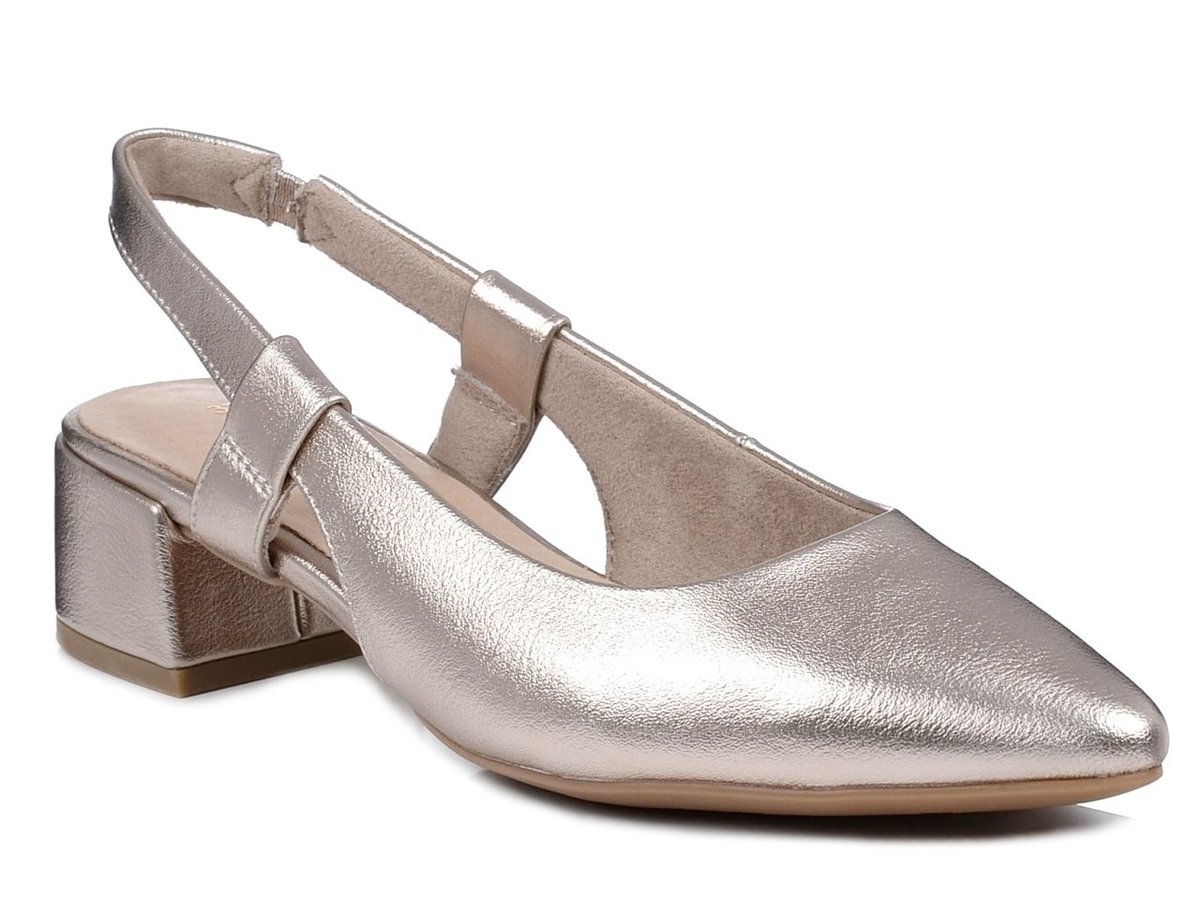 Buty damskie czółenka bez pięty srebrne Marco Tozzi 29505-40