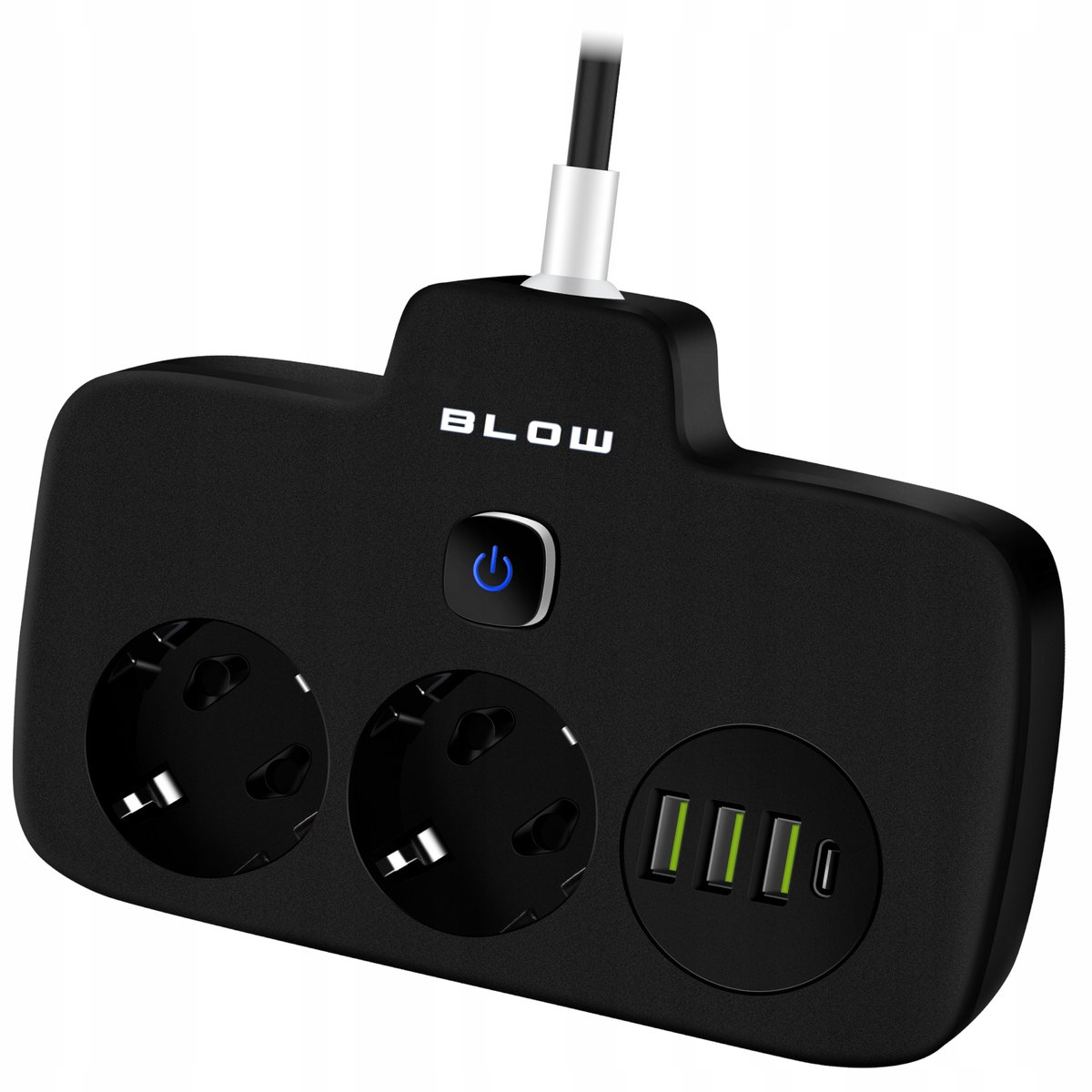 PRZEDŁUŻACZ ROZDZIELACZ ROZGAŁEŹNIK 2 GNIAZDA WŁĄCZNIK LISTWA 3x USB USB-C