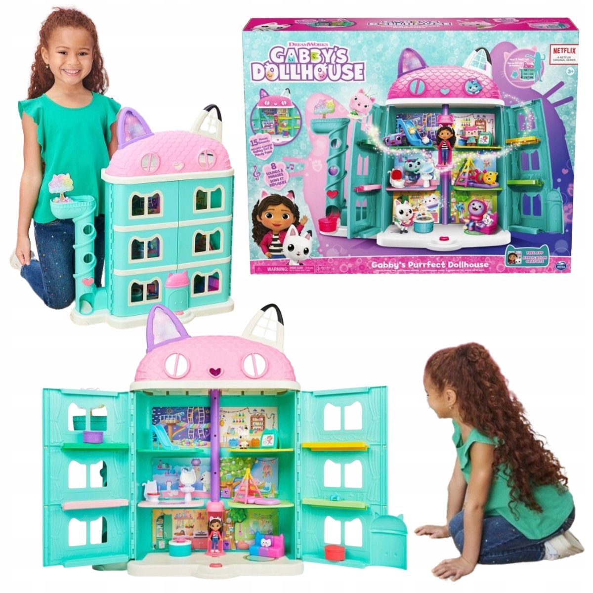 DOMEK DLA LALEK DZIEWCZYNKI SPIN MASTER GABBY'S PURRFECT DOLLHOUSE 60 CM