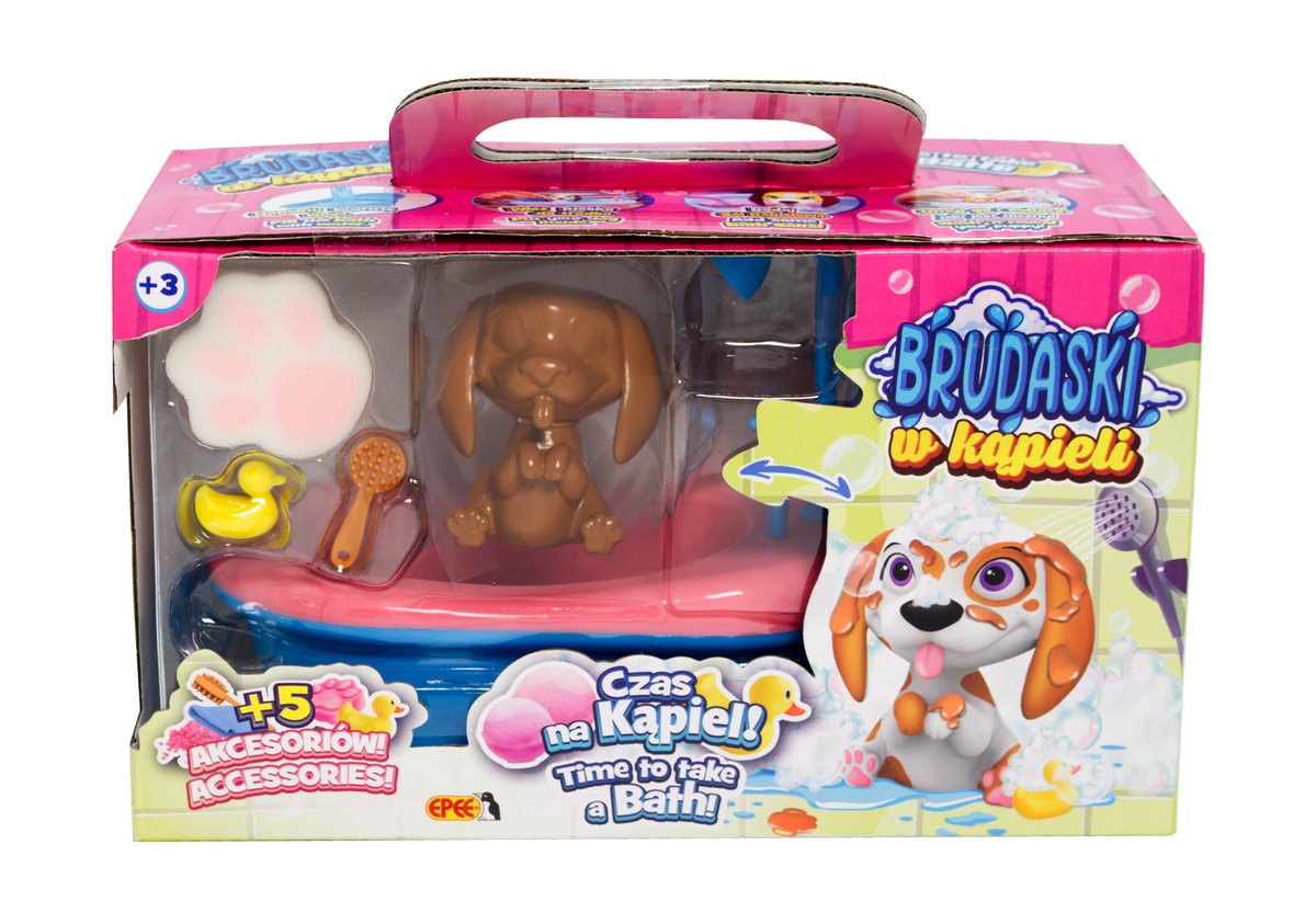 Brudaski w kąpieli -  zestaw łazienka, Beagle biało-żółty