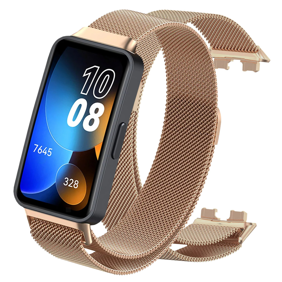 Pasek opaska do Huawei Band 8 / Band 9 metalowy (Różowo-Złoty)