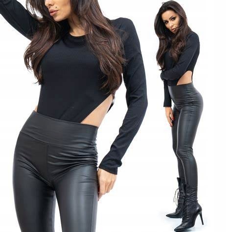 LEGGINSY LATEX EKO OCIEPLANE M/L WYSZCZUPLAJĄCE