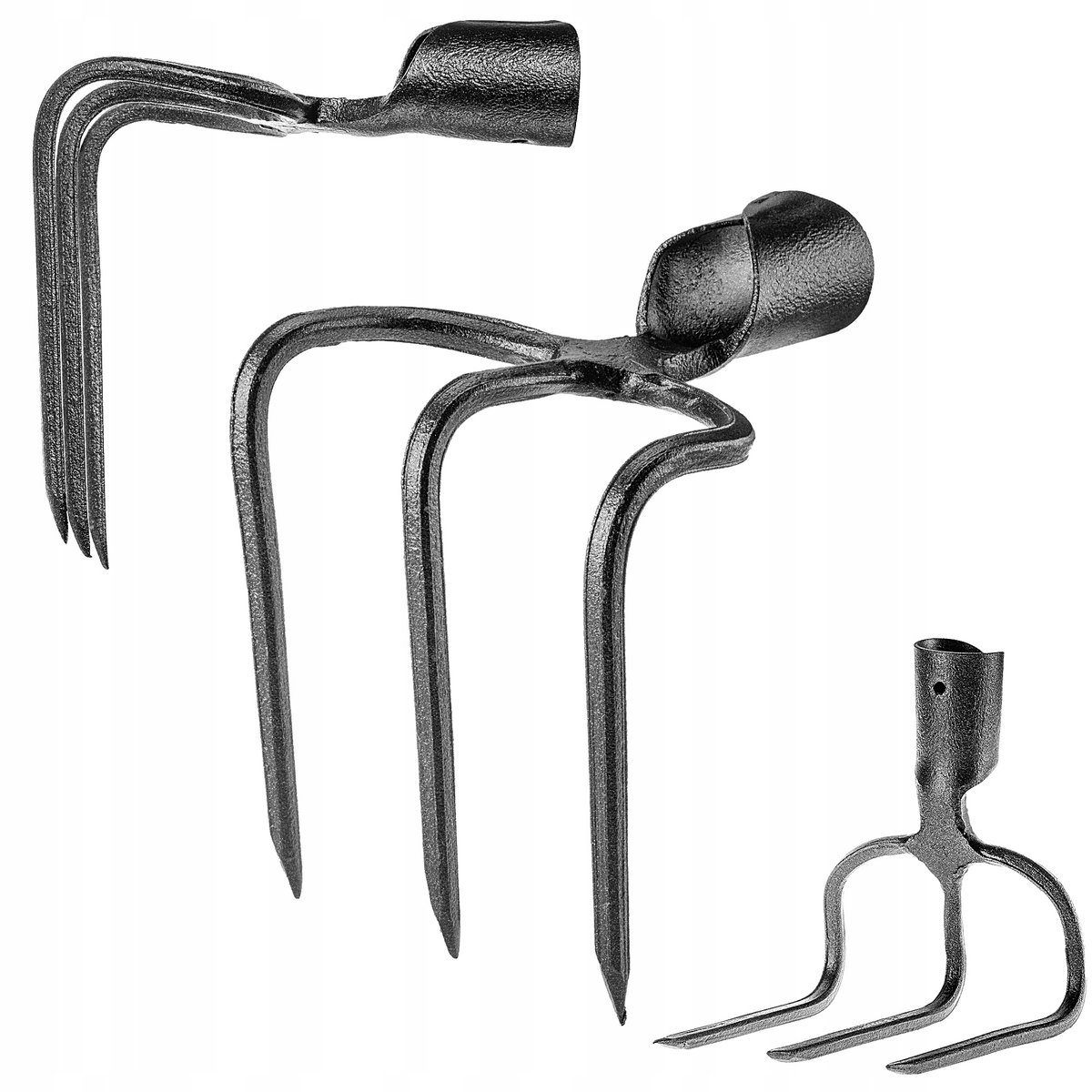 KADAX Motyka 3-Zębna Do Nawozu Obornika Nieoprawione Widły Kopacz Bez Trzonka