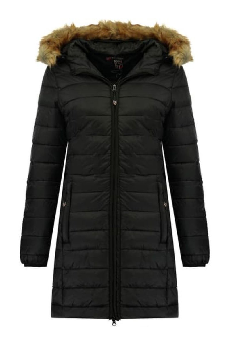 Kurtka damska Geographical Norway Clara zimowa długa czarna -XXL