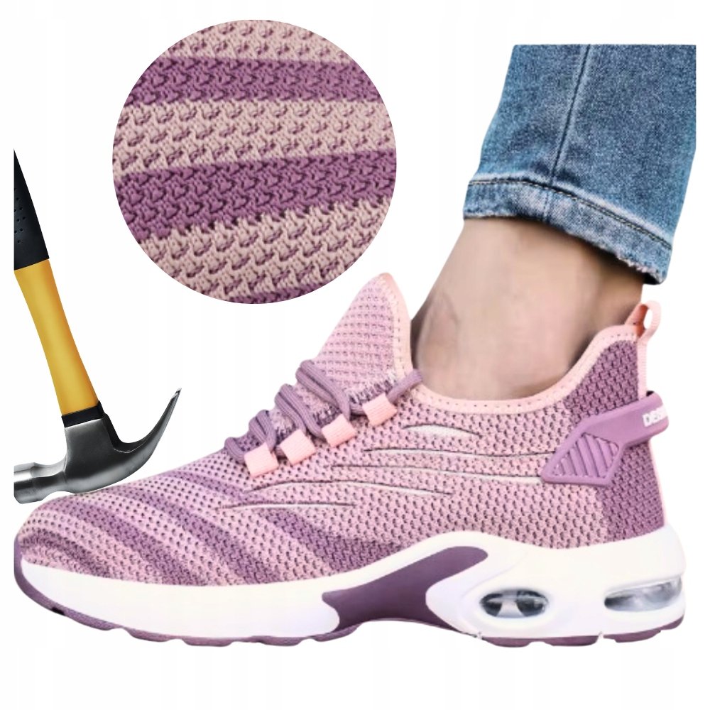 Buty robocze Półbuty Damskie siatkowe Oddychające Bardzo Lekkie z Noskiem r.36