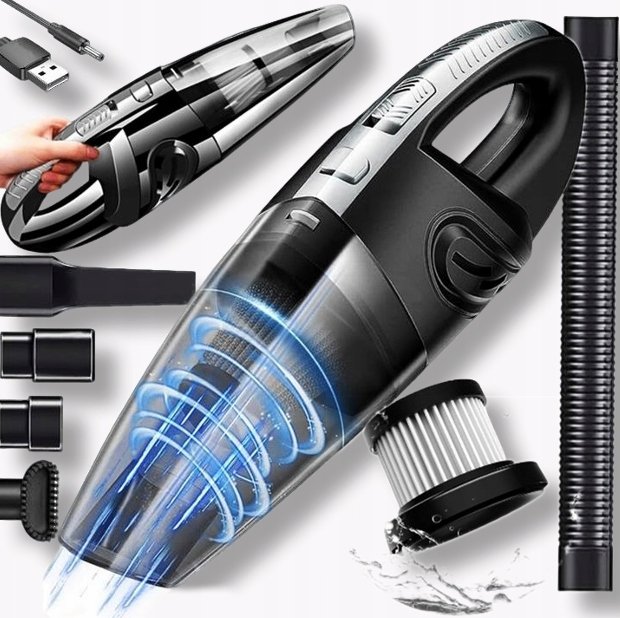 ODKURZACZ SAMOCHODOWY RĘCZNY 90W DO SAMOCHODU BEZPRZEWODOWY FILTR HEPA