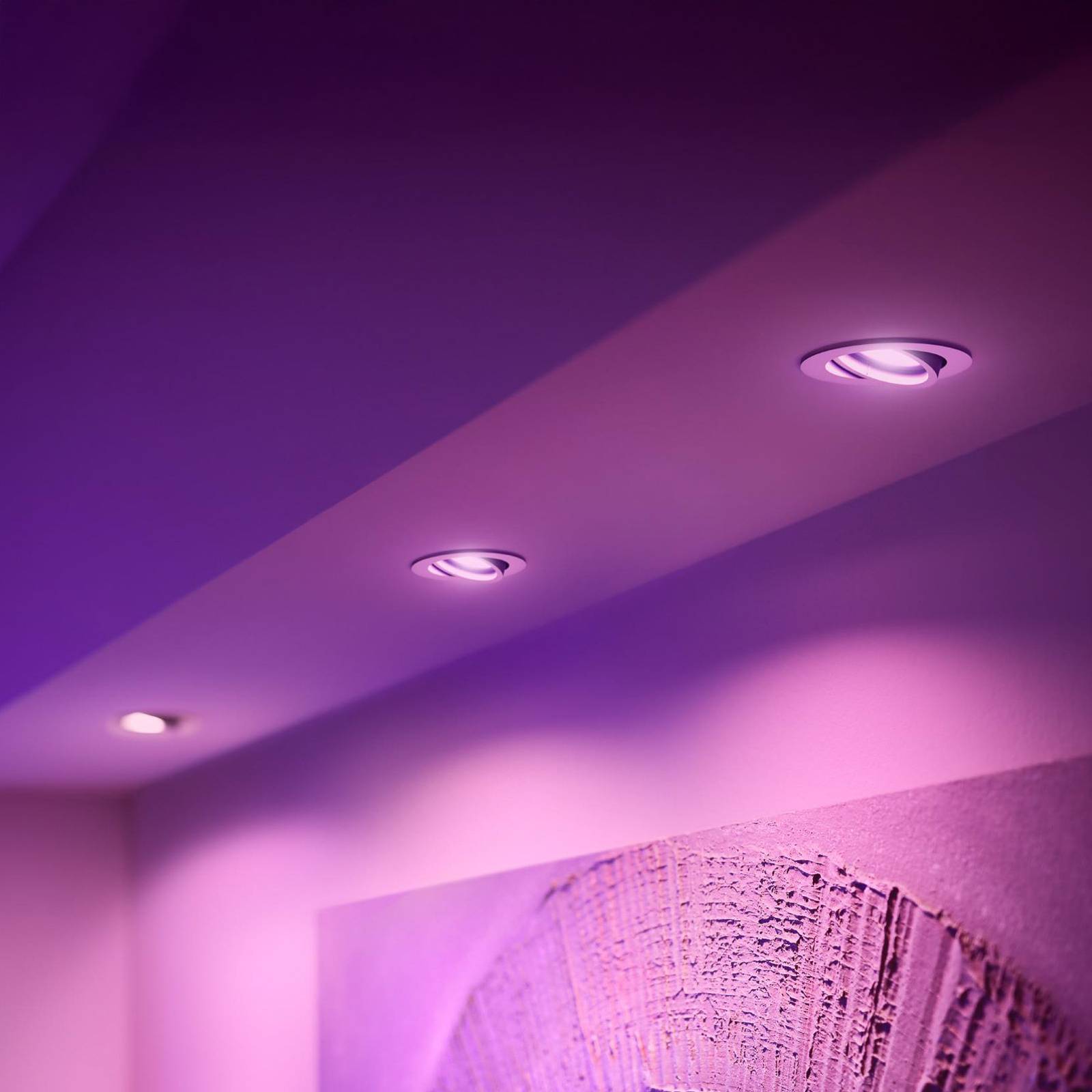 Philips Hue wpuszczany spot LED Centura biały Ø 9cm CCT RGB 3x zestaw