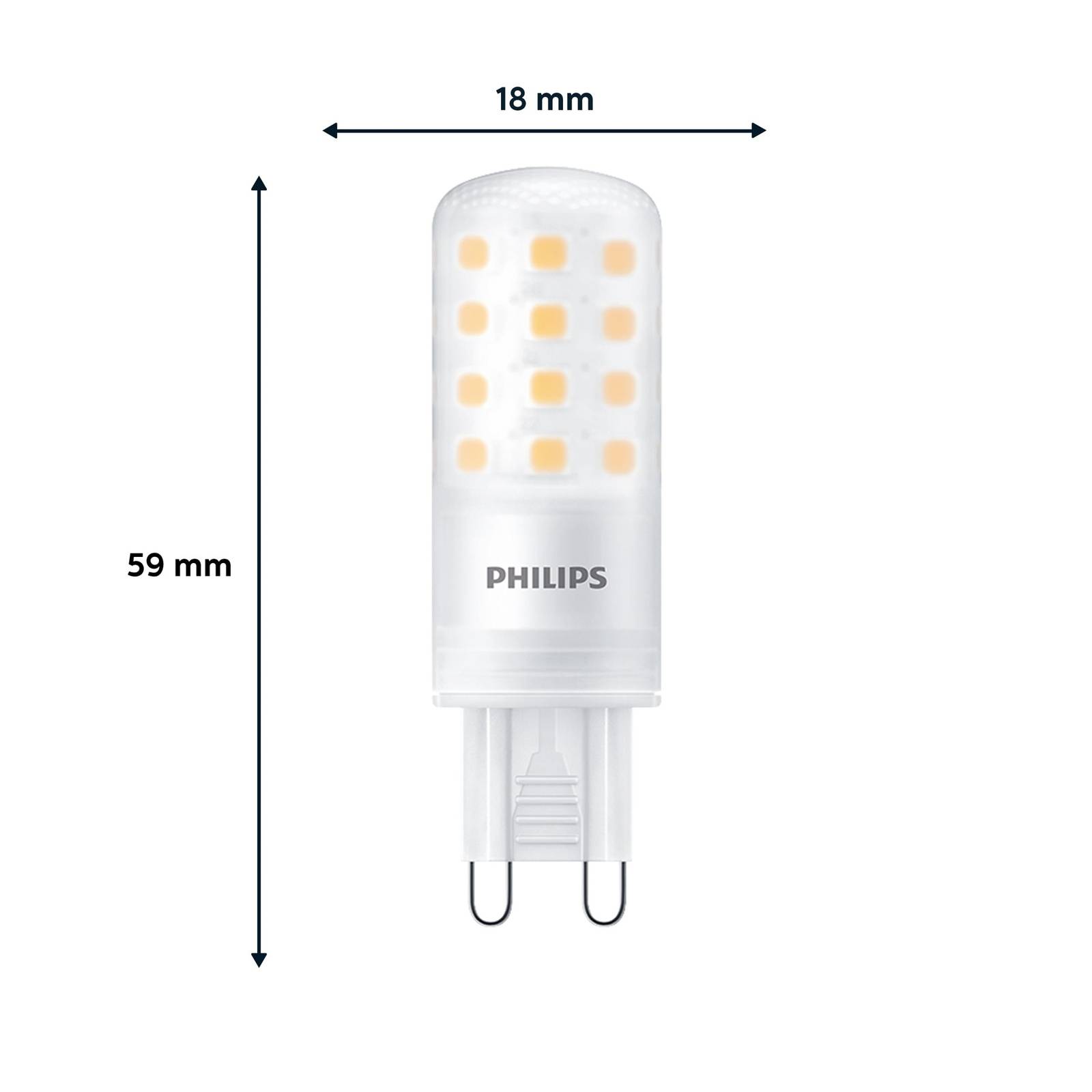 Żarówka sztyft LED Philips, G9, 4W, matowa, 480lm, 2700K, ściemniana