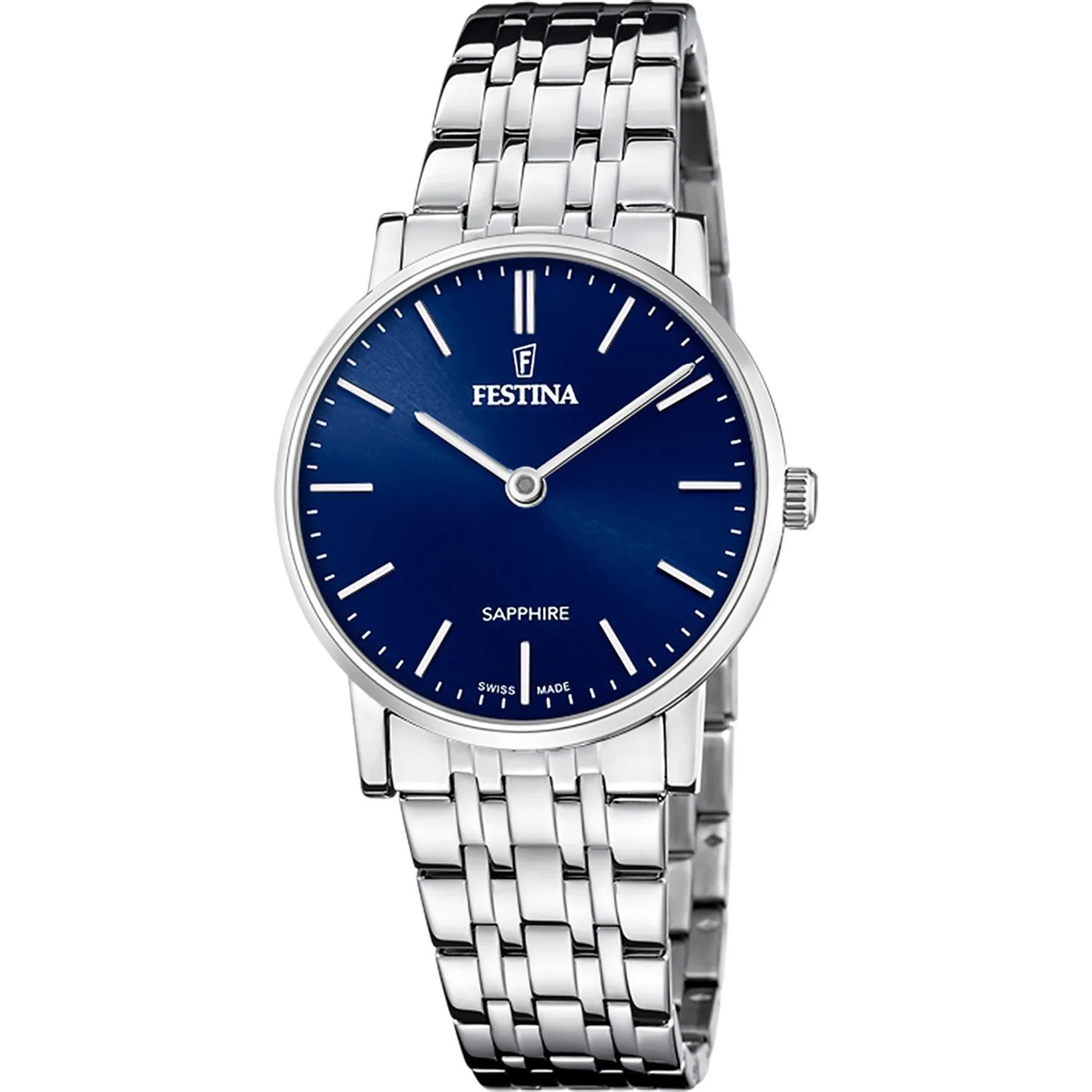 Festina Swiss Made 20047/3 zegarek damski na bransolecie z granatową tarczą
