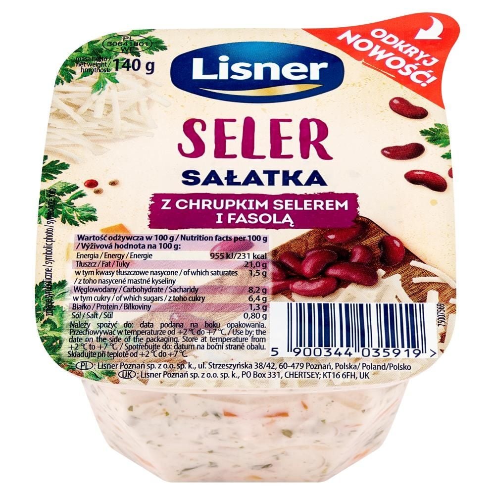 Lisner Sałatka z chrupkim selerem i fasolą 140 g