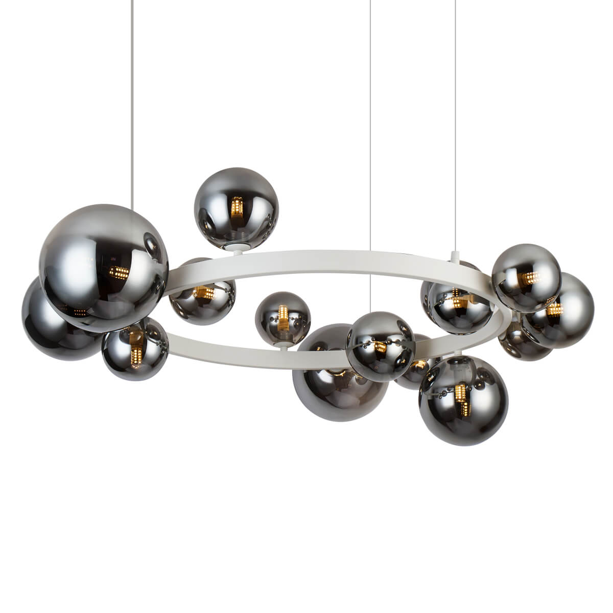 Lampa wisząca molekuły BUBBLES AZ5876+AZ5879 szklane białe przydymione
