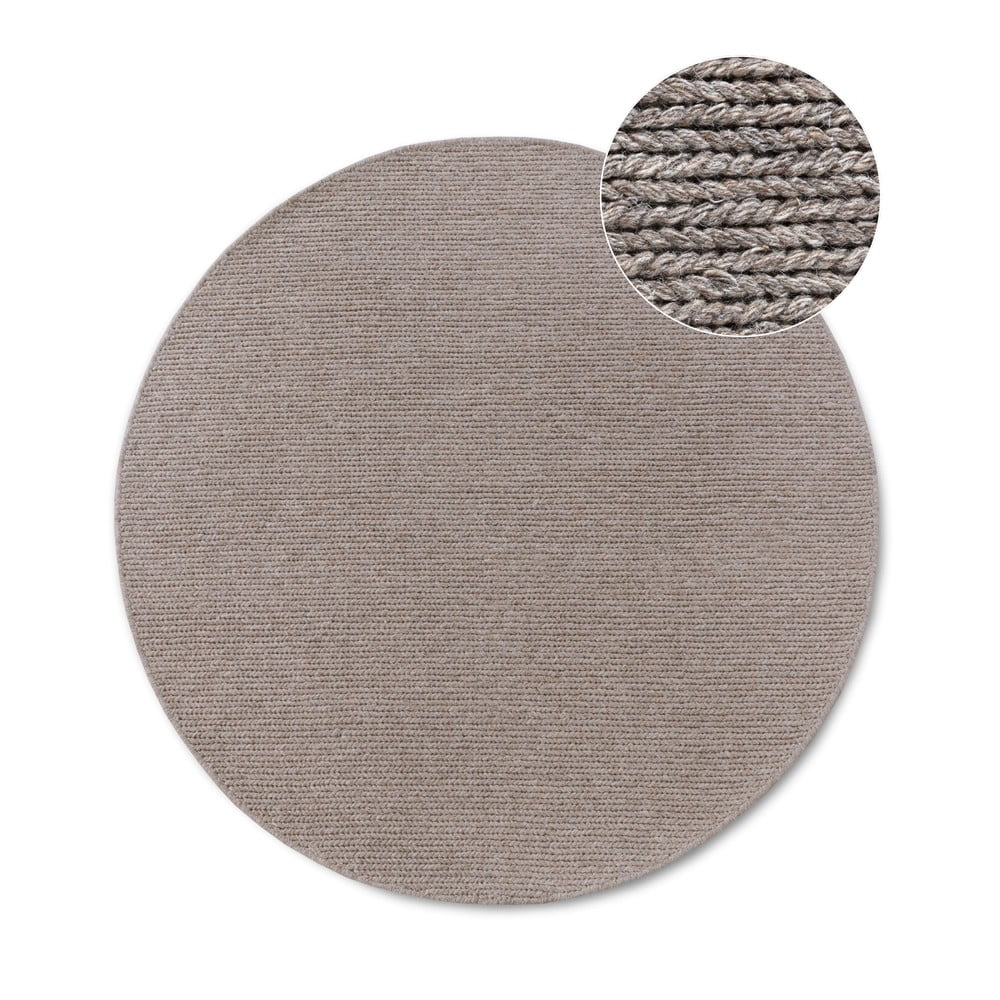 Jasnobrązowy wełniany okrągły dywan tkany ręcznie ø 160 cm Francois – Villeroy&Boch