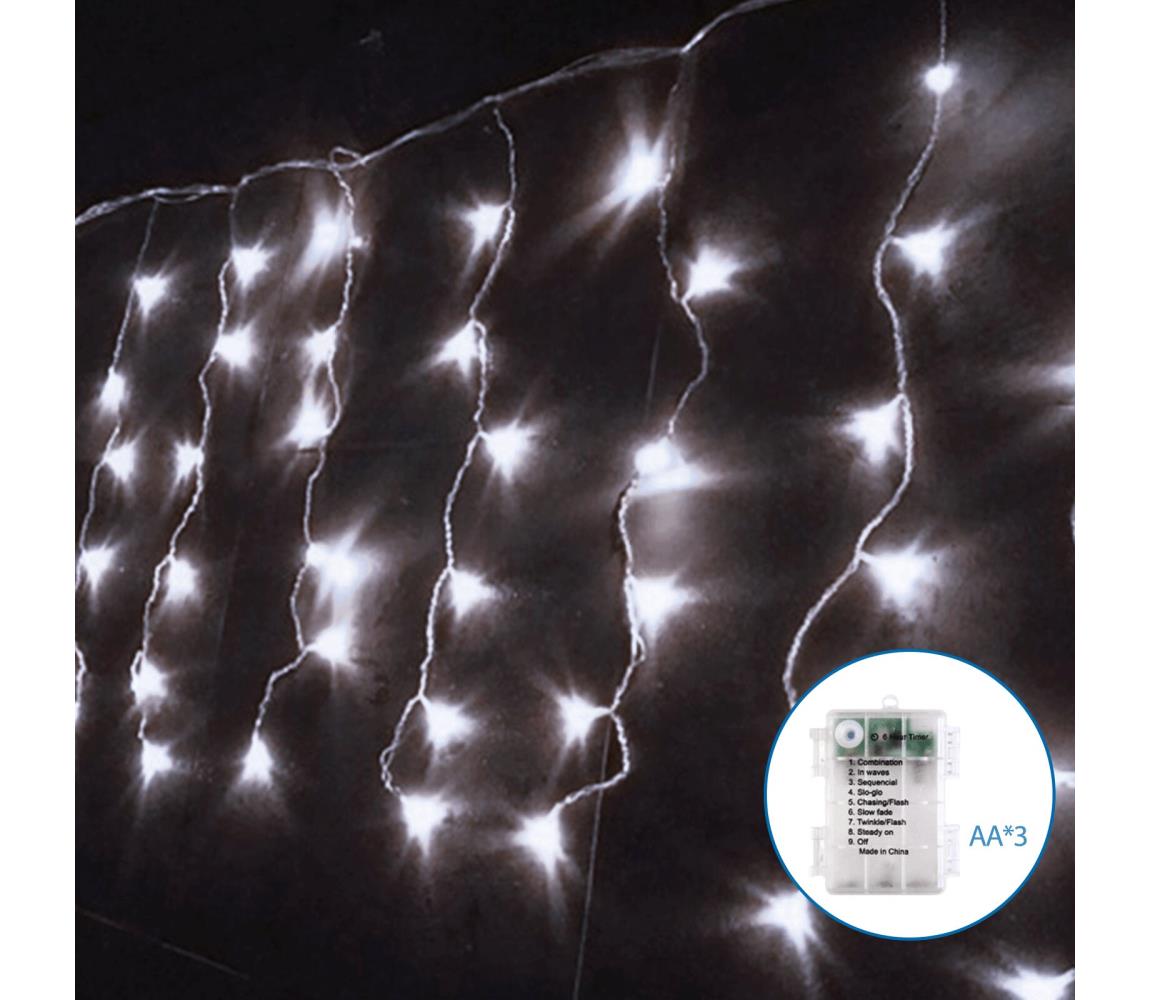 Aigostar - LED Zewnętrzny łańcuch bożonarodzeniowy 100xLED/8 funkcji 8x0,4m IP44 zimna biel