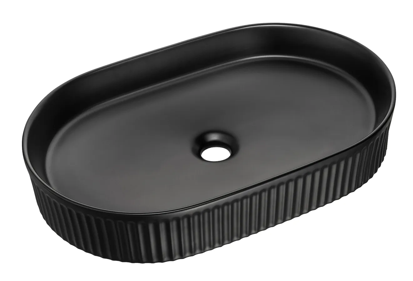 Elior Czarna owalna ceramiczna umywalka F9-D41