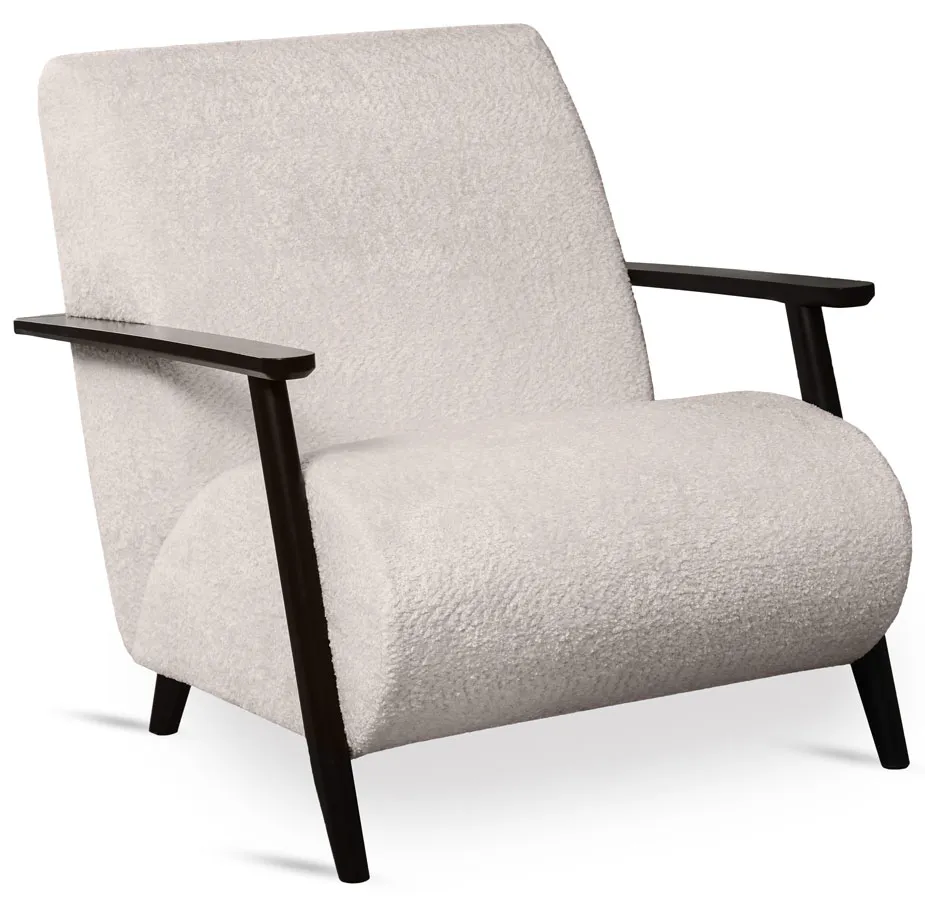 Kremowy drewniany fotel tapicerowany S0-T73
