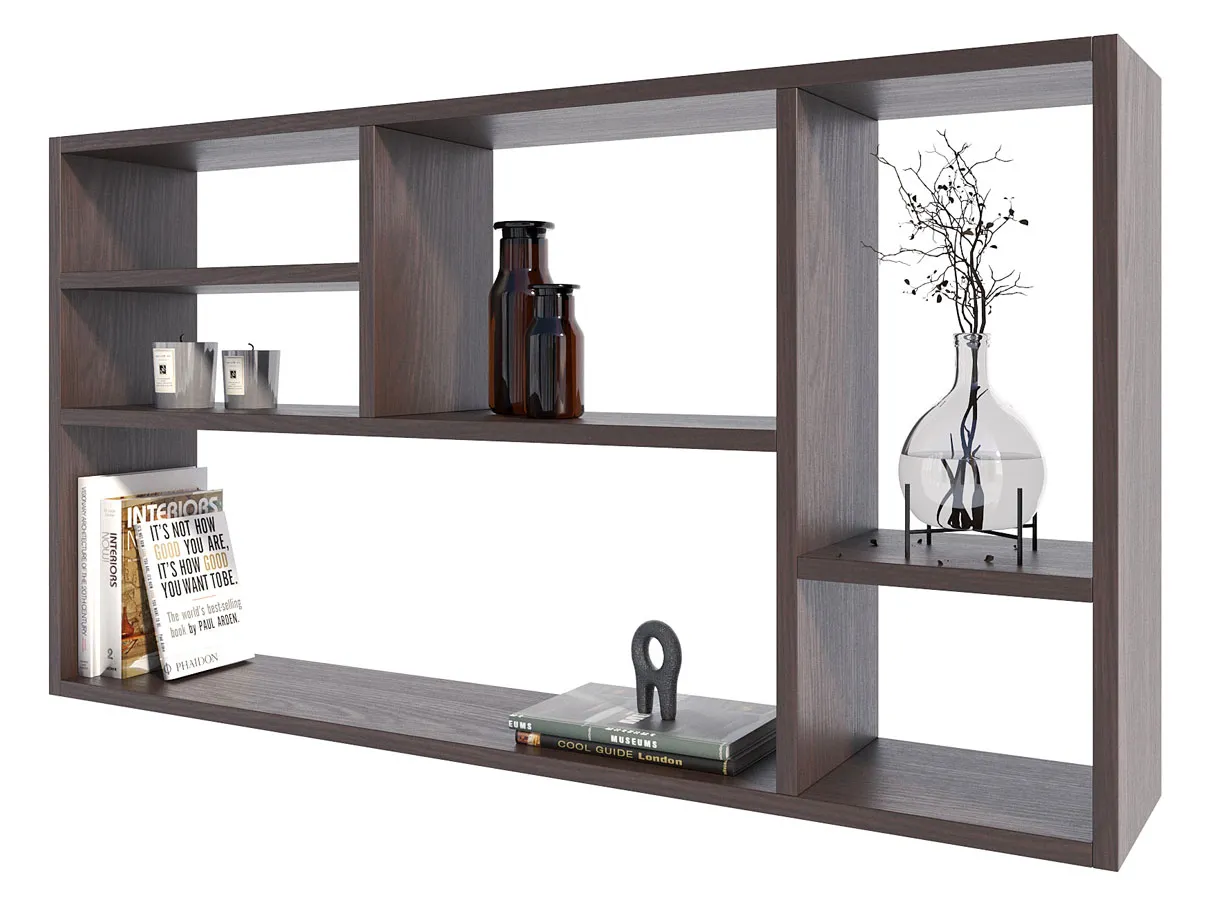 Nowoczesna Półka Z 6 Przegródkami Wenge N0-R81