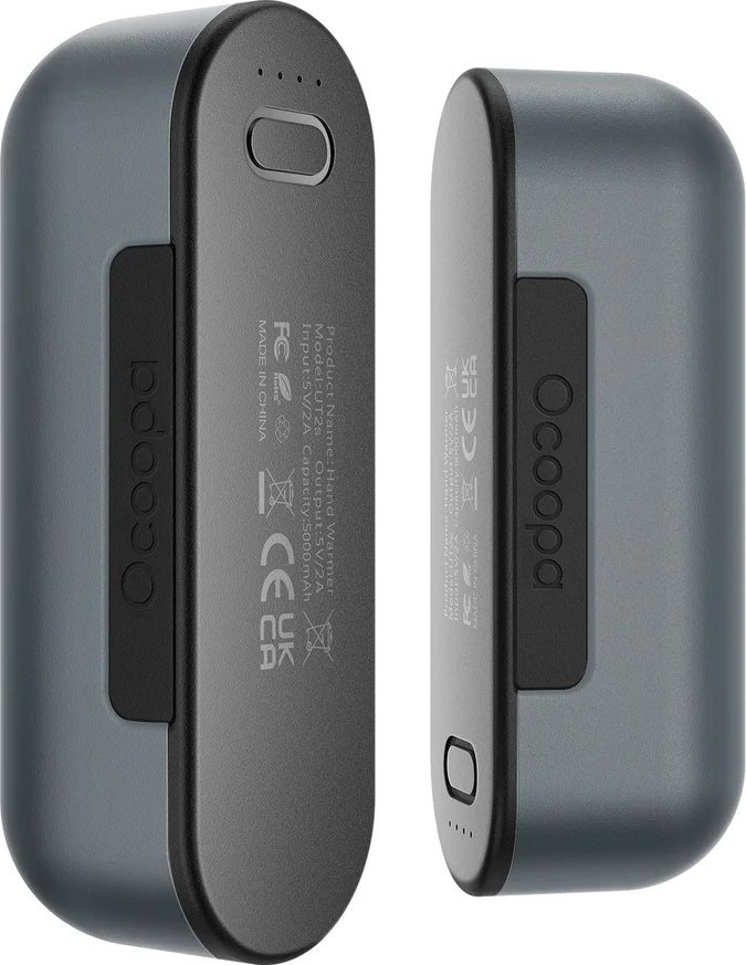 Powerbank Ocoopa Ogrzewacz dłoni rąk Ocoopa UT2s, 2*8 h, 2*5000 mAh, powerbank, szary