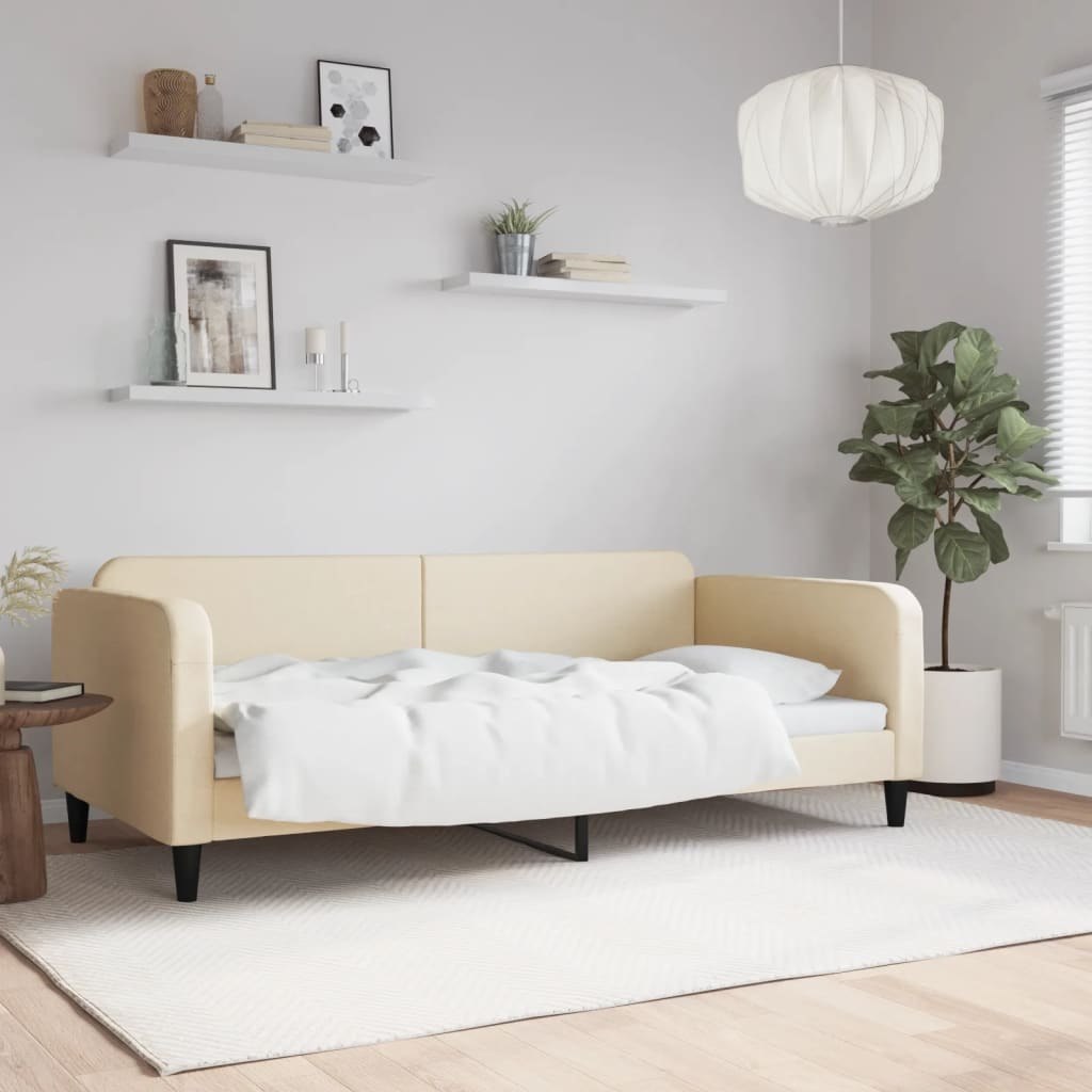 Sofa z funkcją spania, kremowa, 100x200 cm, obita tkaniną Lumarko!