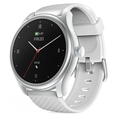 Hama Fit Watch 5010 Srebrna koperta z białym paskiem