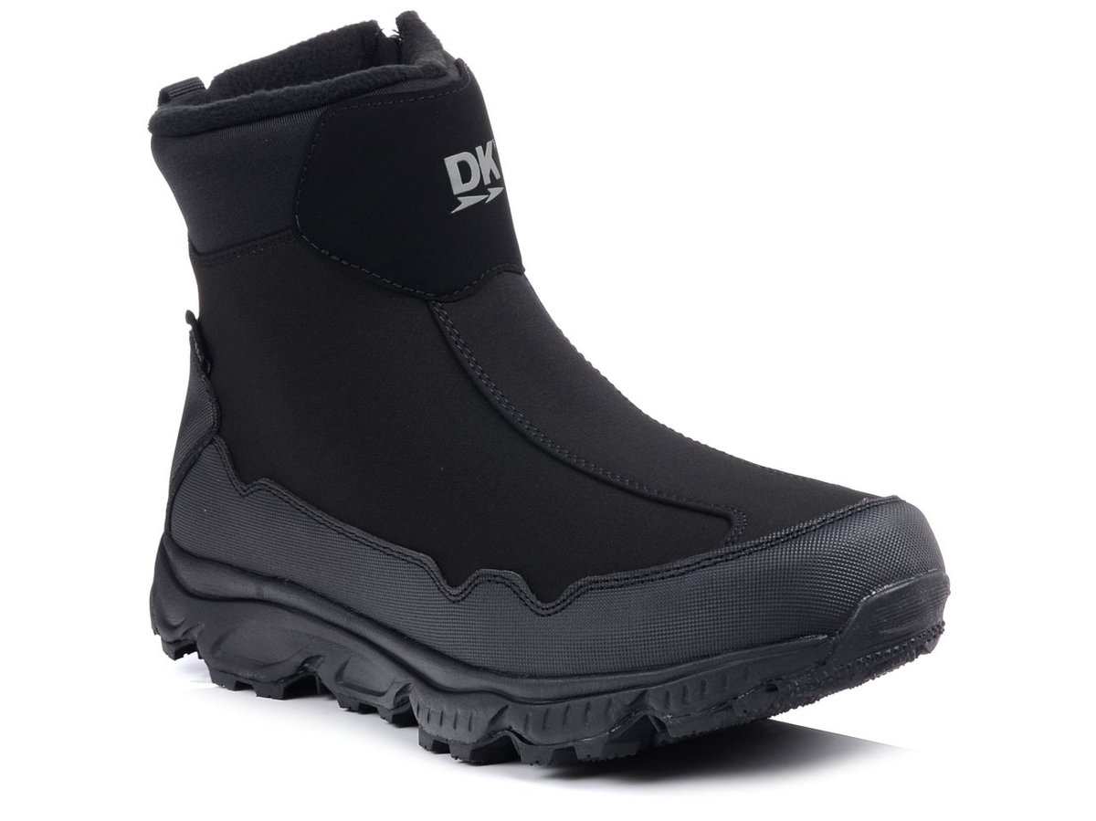 Buty zimowe męskie śniegowce ocieplane czarne za kostkę DK 2462-43